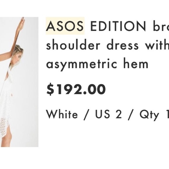 ASOS White Dress!  New with tags! Great for homecoming/ bridal events! - Picture 2 of 3